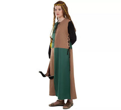 Medieval Brown and Green Costume or Tunic for adults