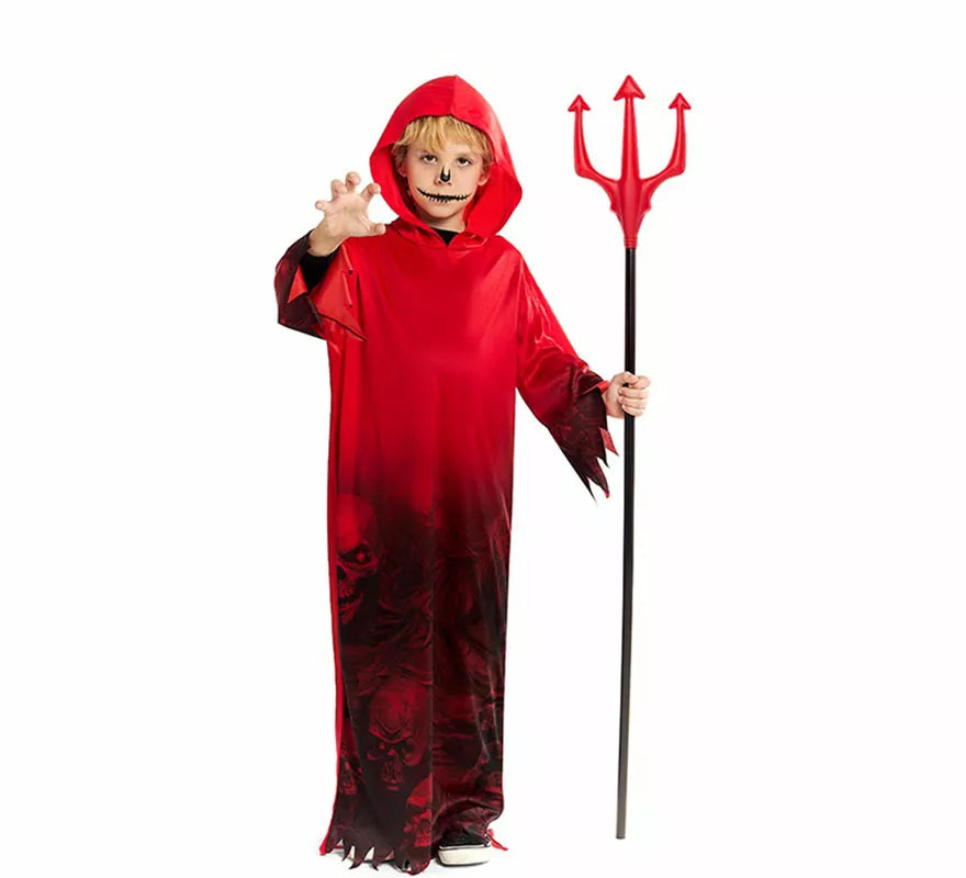 Disfraz o Túnica roja del Inframundo para niño