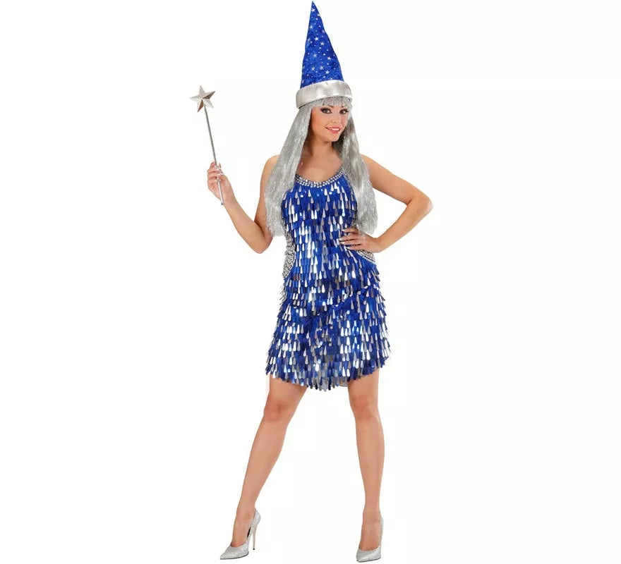 Translation missing: en.Disfraz o Vestido Fiesta azul oscuro con lentejuelas para mujer