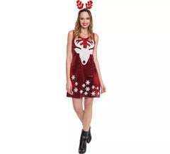 Reindeer Sequin Costume or Dress for women