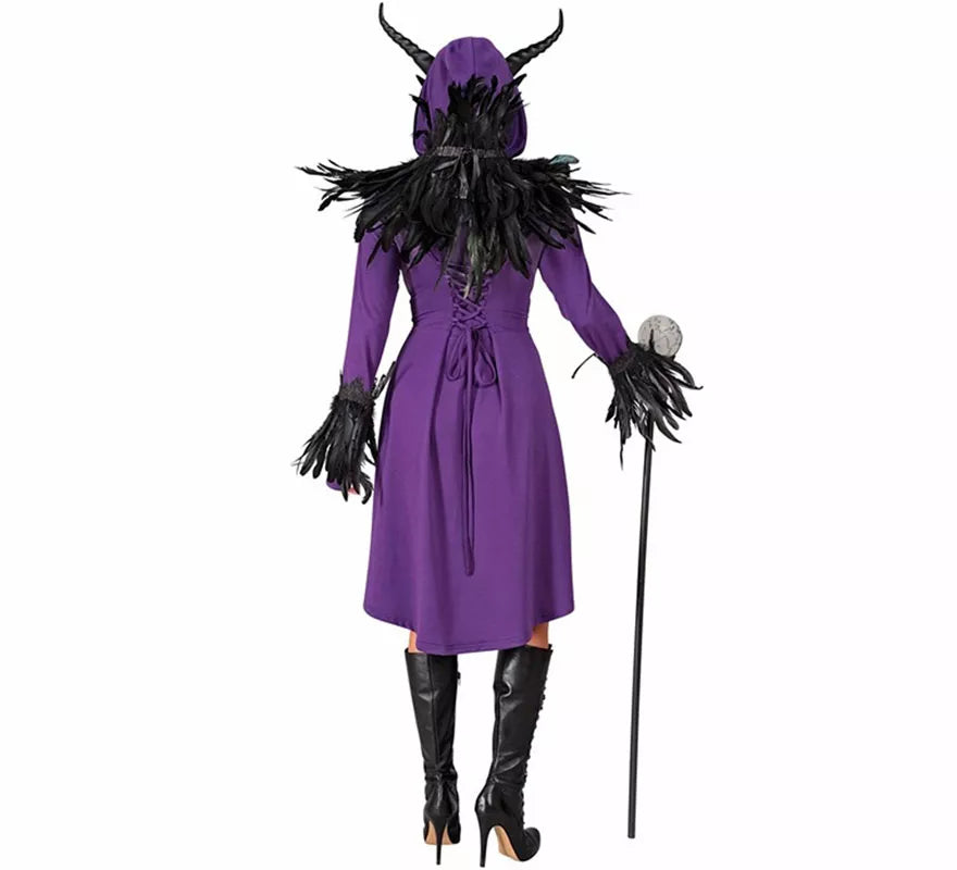 Translation missing: en.Disfraz o Vestido Medieval morado con Capucha para mujer