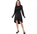 Disfraz o Vestido Medieval negro con Capucha para mujer