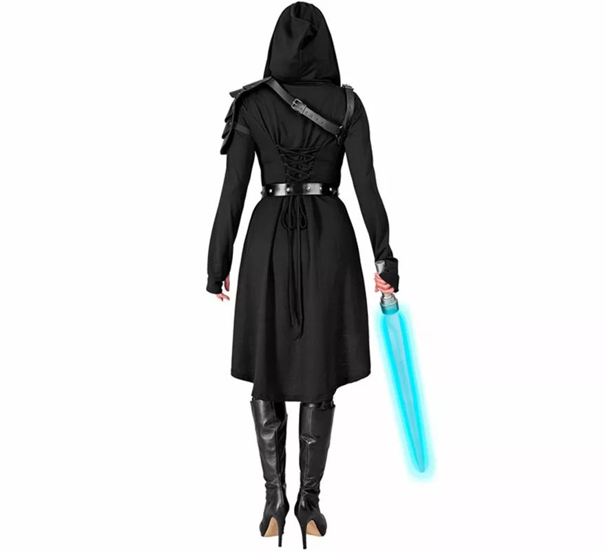 Translation missing: en.Disfraz o Vestido Medieval negro con Capucha para mujer