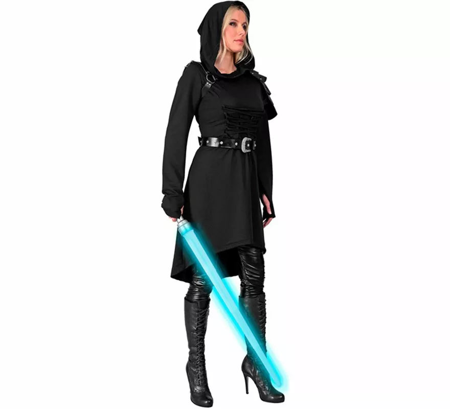 Translation missing: en.Disfraz o Vestido Medieval negro con Capucha para mujer