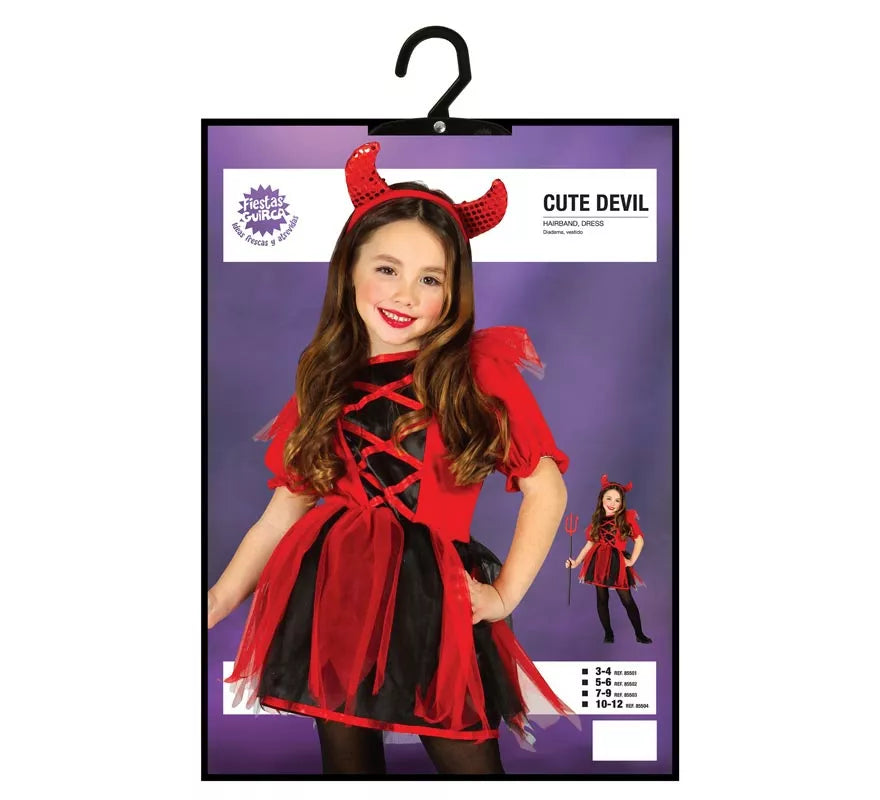 Disfraz para niñas de Diablesa rojo y negro