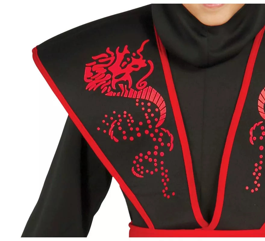 Disfraz Shadow Ninja Negro y Rojo para Niños