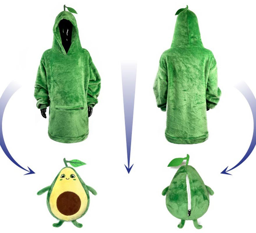 Translation missing: en.Disfraz Sudadera Peluche Agustín Aguacate para adulto