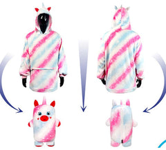 Uri Unicorn Plush Sweatshirt Costume for Adults