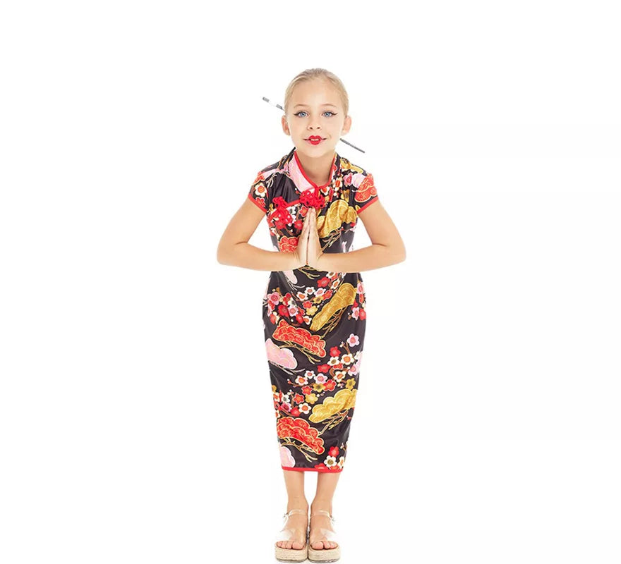Translation missing: en.Disfraz Vestido Chino estilo Qipao Shangái Floral para niña