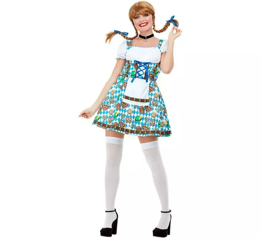 Disfraz de Alemana Oktoberfest Azul para mujer