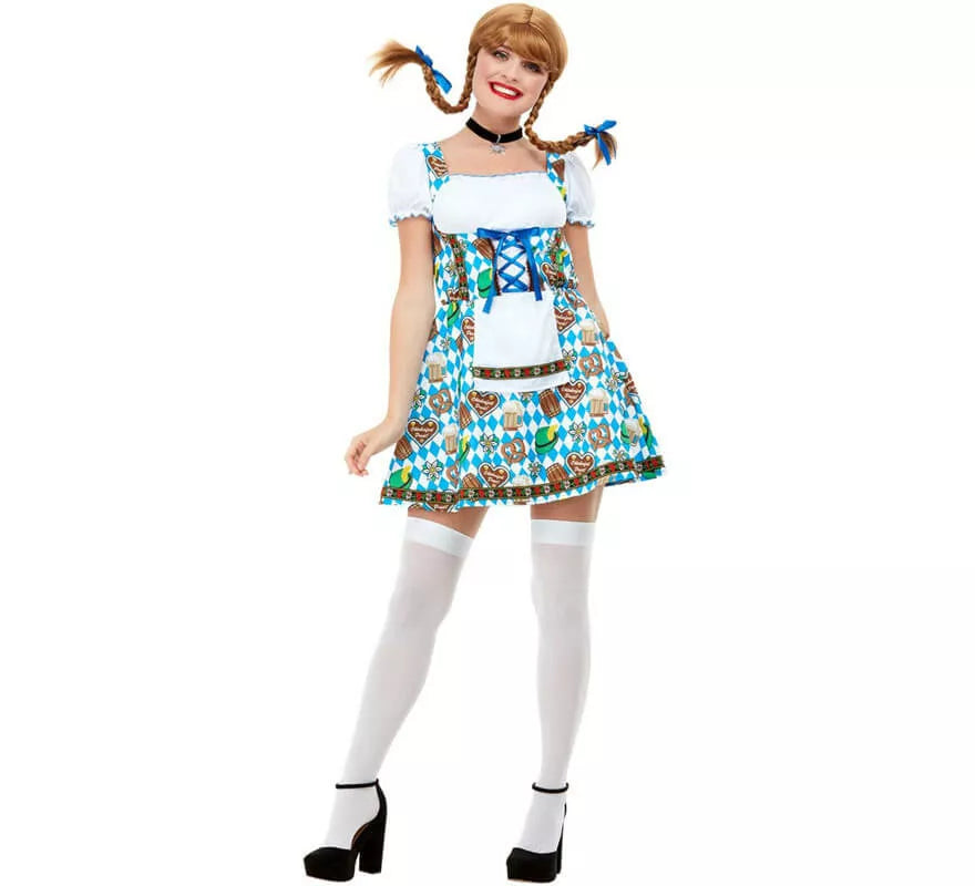 Disfraz de Alemana Oktoberfest Azul para mujer