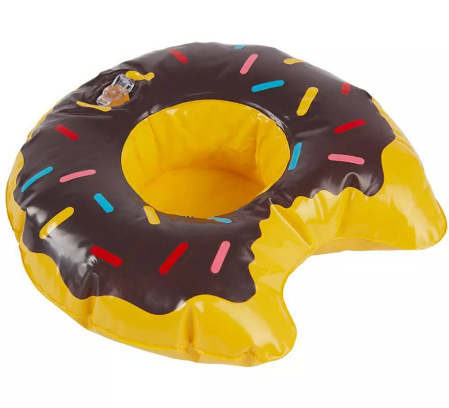 Donut inflabe porta bebidas en 3 colores surtidos de 20 cm