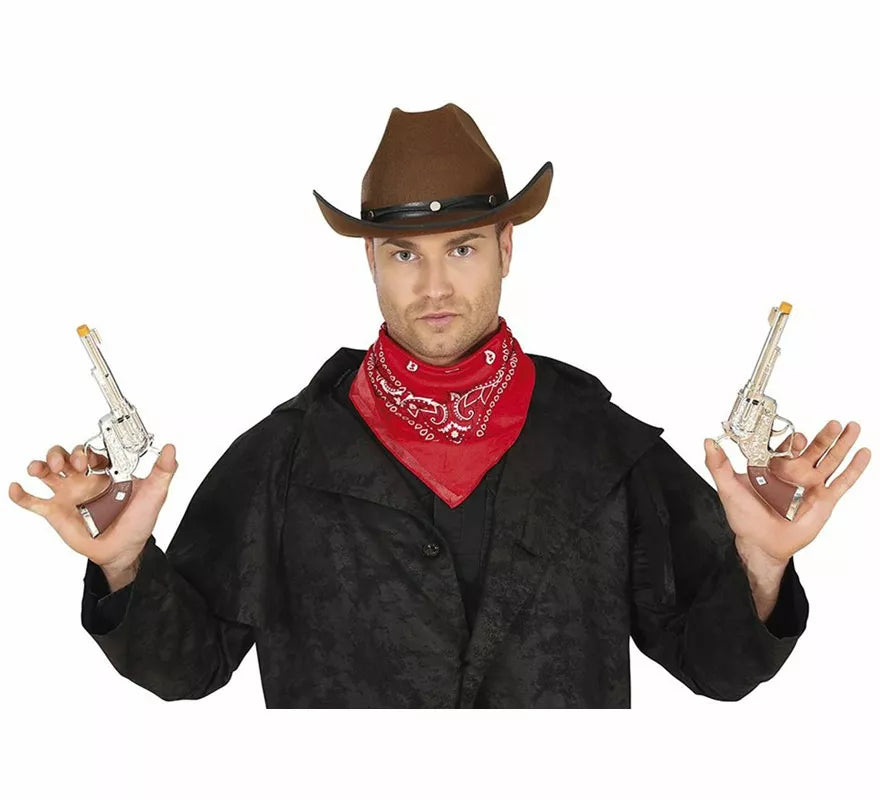 Dos Pistolas Largas de Vaquero de 20 cm