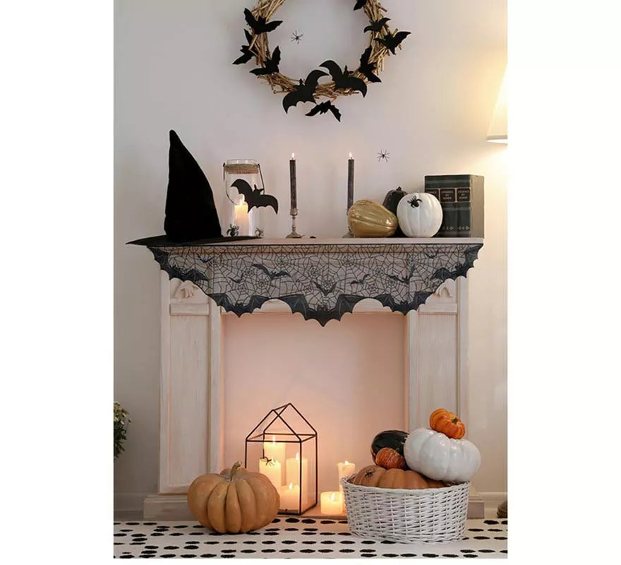 Encaje Murciélagos para Chimenea negro de 200x50 cm