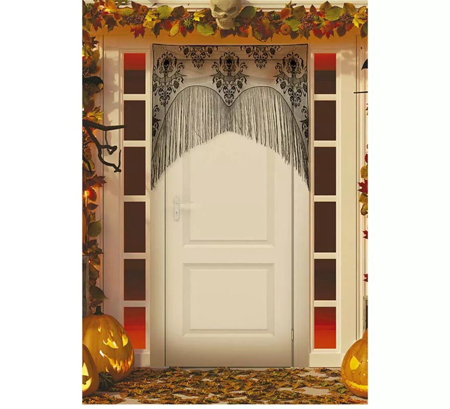Encaje para Puerta Murciélagos negro de 95x100 cm