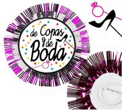 Escarapela Chicas de Copas y de Boda de 14 cm