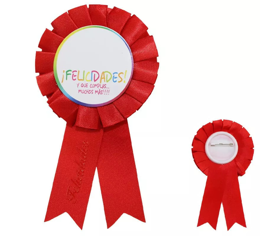 Escarapela Felicidades y que Cumplas de 14,5 cm
