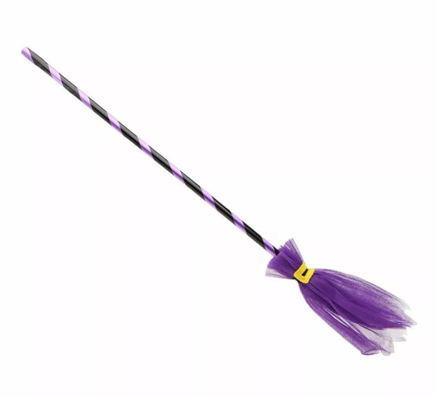 Escoba de Bruja en 3 colores surtidos 80 cm