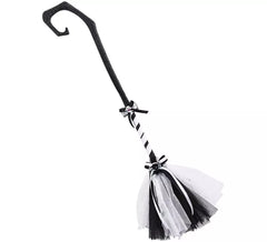 Black and White Ghost Witch's Broom