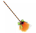 Escoba de Bruja naranja con tul de 40 cm
