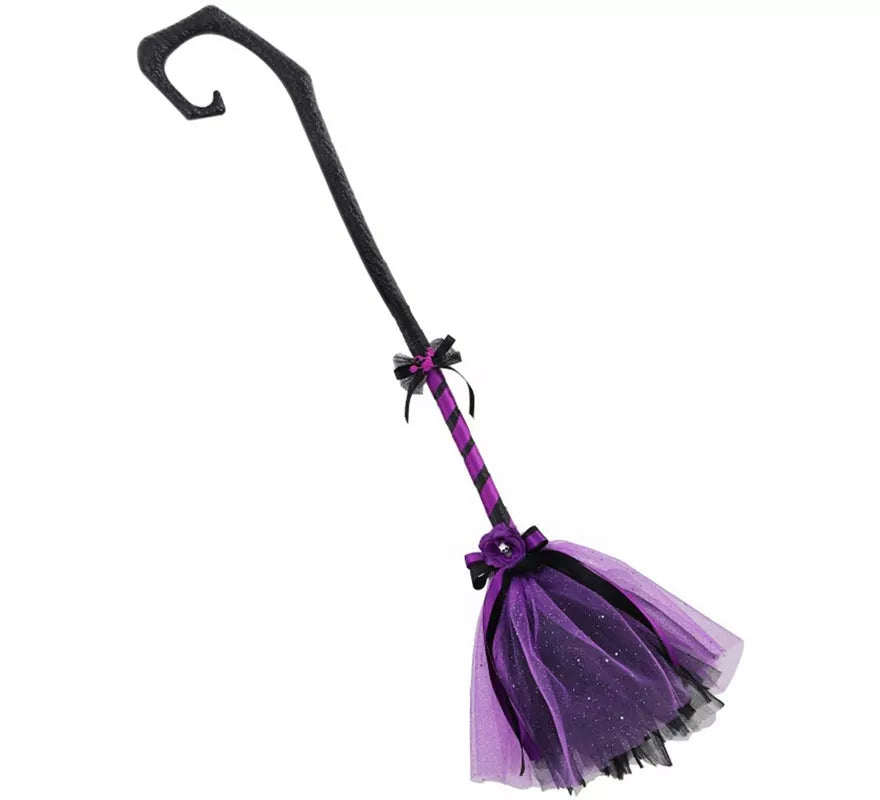Escoba de Bruja Negro y morado