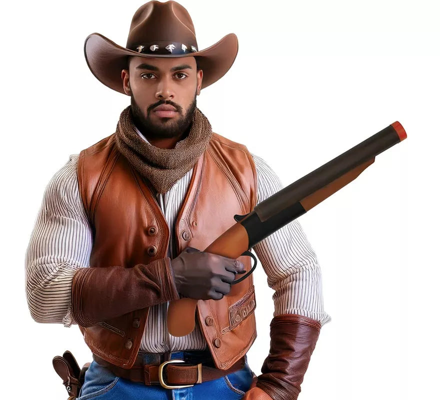 Escopeta con Retroceso de Vaquero de 50 cm de Plástico