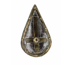 Medieval shield aged effect plastic 75x45 cm