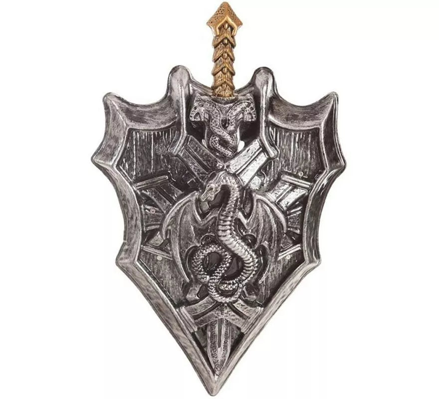 Translation missing: de.Escudo y Espada con Dragón de 32x63 cm