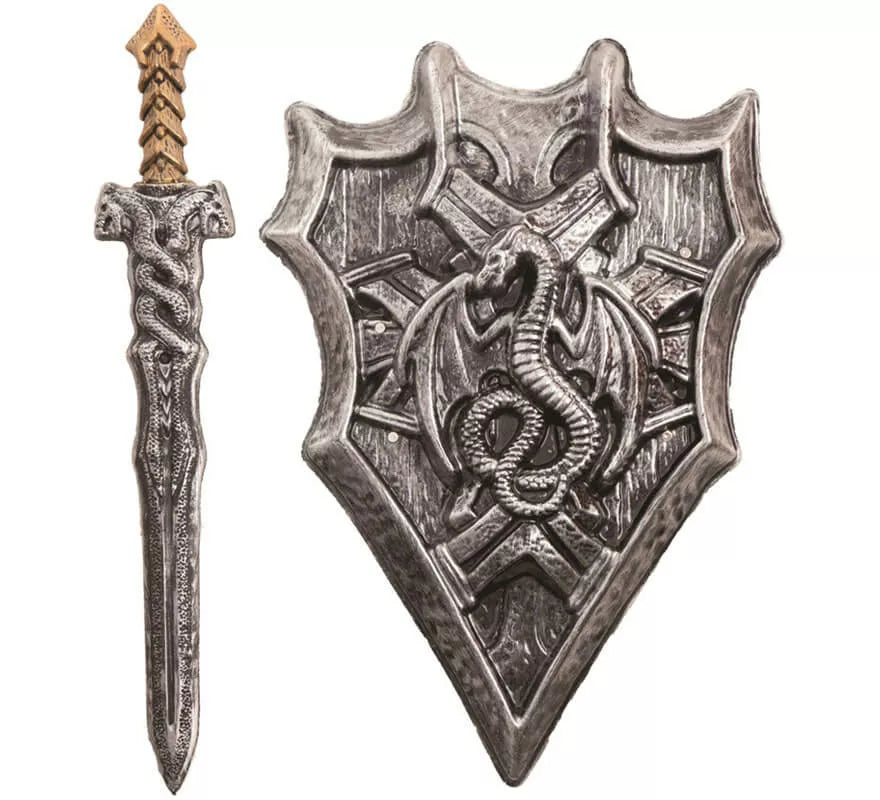 Translation missing: en.Escudo con Cruz y Espada Caballero Medieval de 38x60 cm