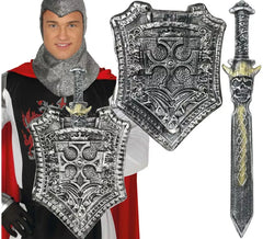 Medieval Shield and Sword of 48 and 59 cm