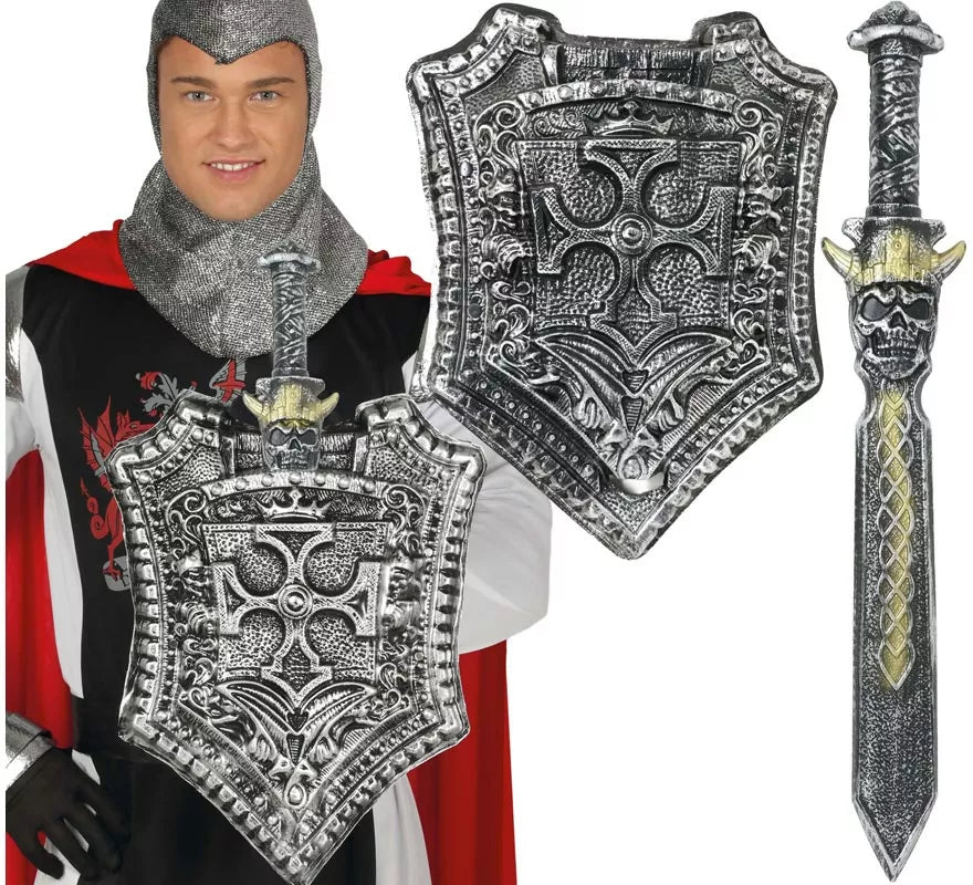 Translation missing: en.Escudo y Espada medieval de 48 y 59 cm