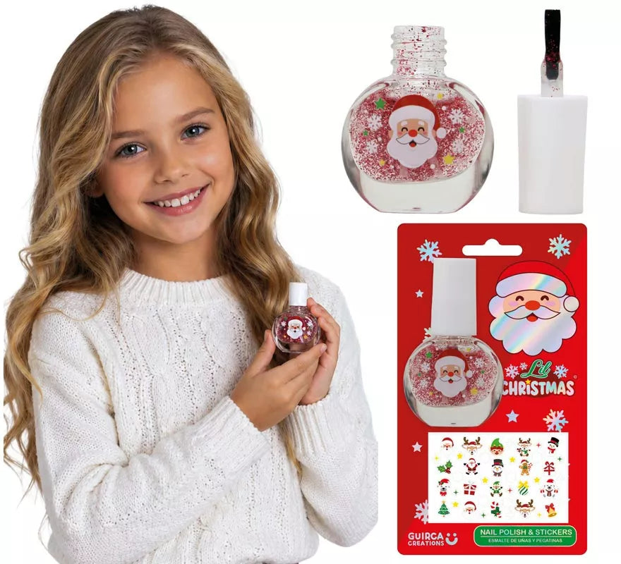Translation missing: en.Esmalte de Uñas con Purpurina y Pegatinas Navideñas