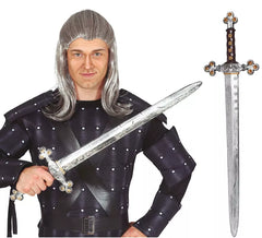Espada medieval de prata de 71 cm