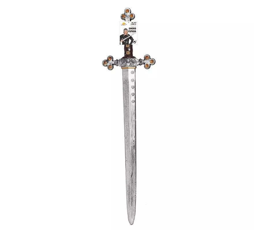 Espada Medieval Plateada de 71 cm