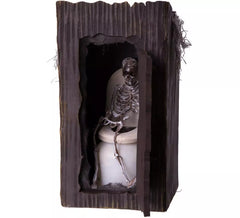 Skeleton in the Bathroom with Light, Movement and Sound 13x13x25 cm