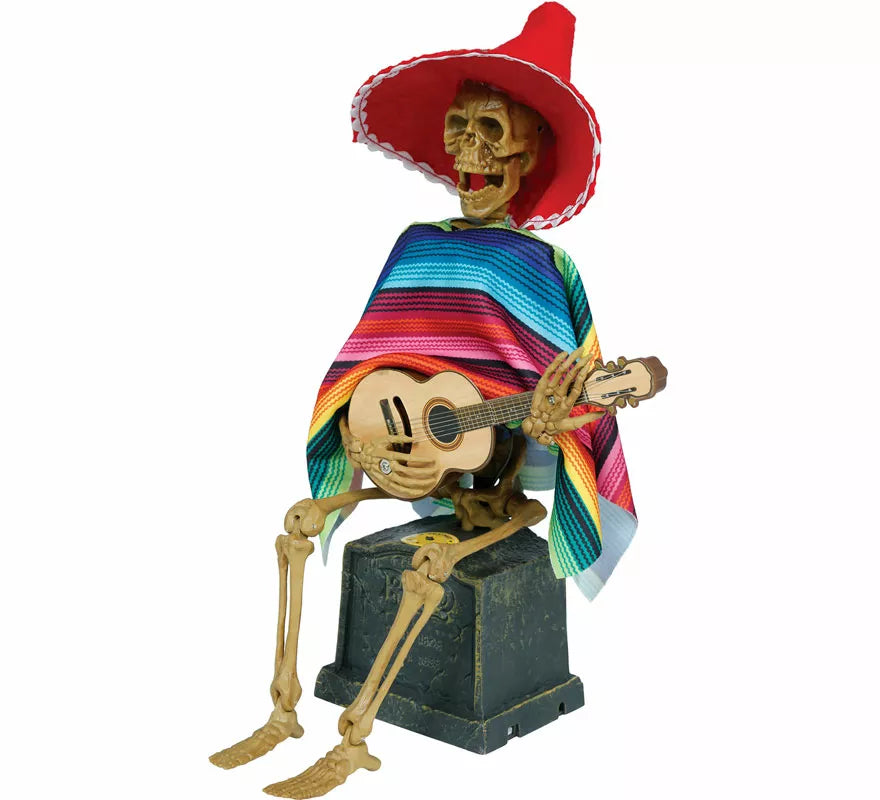 Esqueleto Mexicano con Luz, Sonido y Movimiento de 32x10 cm