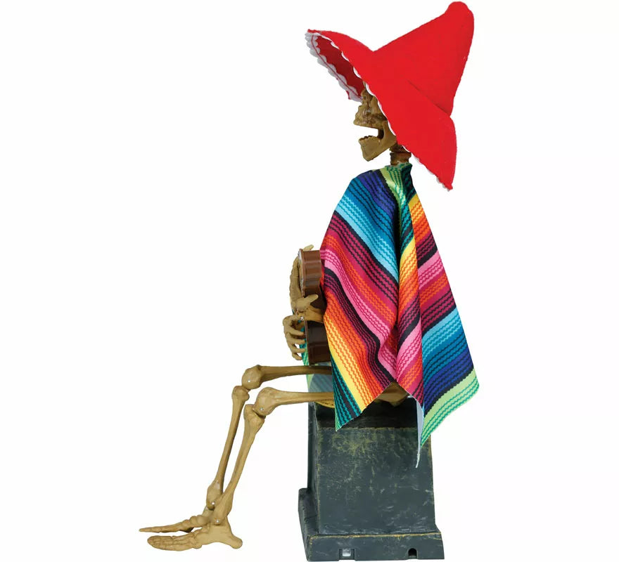 Esqueleto Mexicano con Luz, Sonido y Movimiento de 32x10 cm