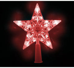 10 estrela da árvore de acabamento led vermelho com baterias