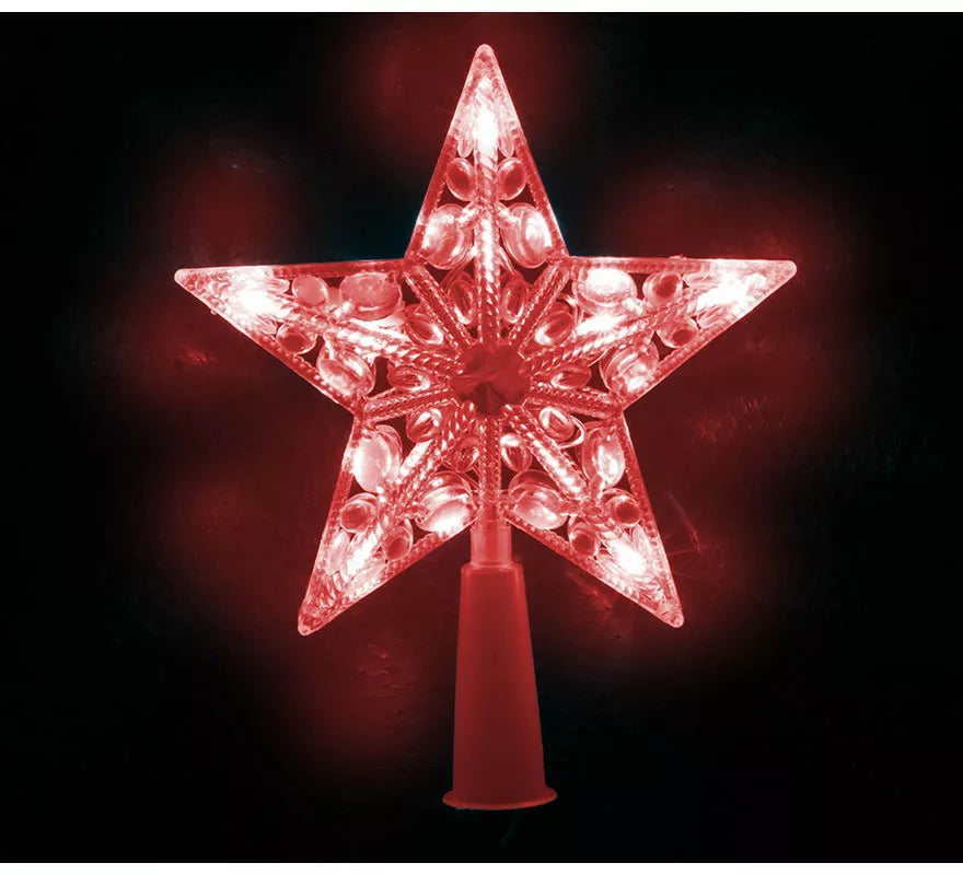 Translation missing: en.Estrella de Árbol de Remate de 10 Led Rojo con Pilas