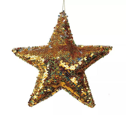 Estrella Lentejuelas Oro 20 cm