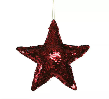 Estrella Lentejuelas Rojo 20 cm