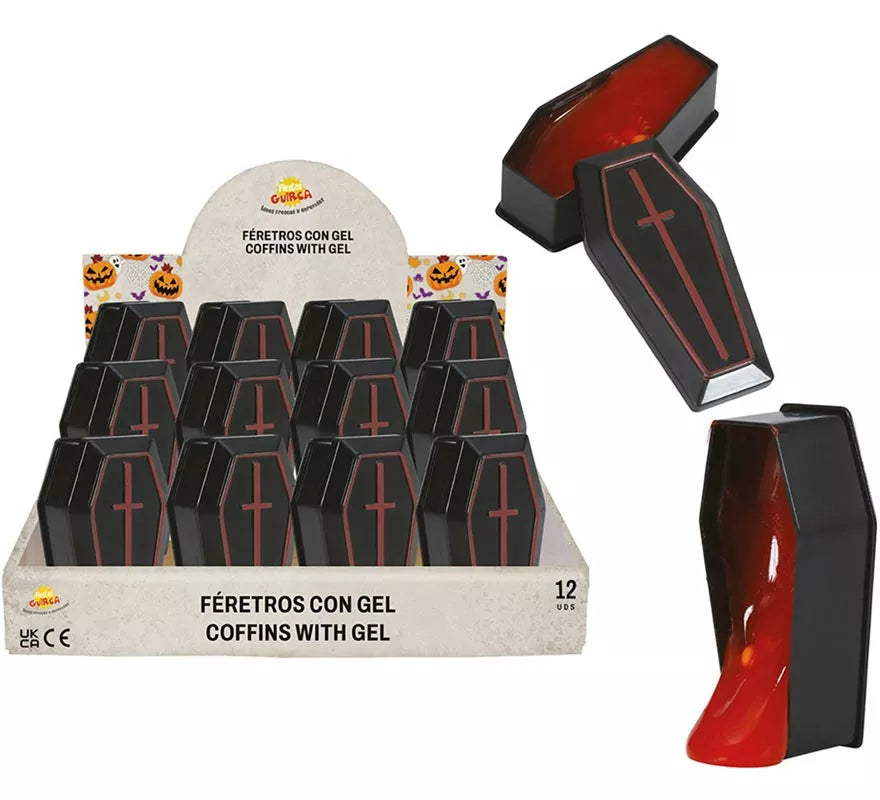 Translation missing: en.Expositor de 12 Féretros con Gel Slime imitación sangre 7x3 cm