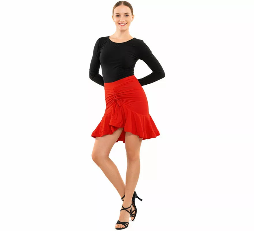 Translation missing: en.Falda Baile Asimétrica roja para mujer