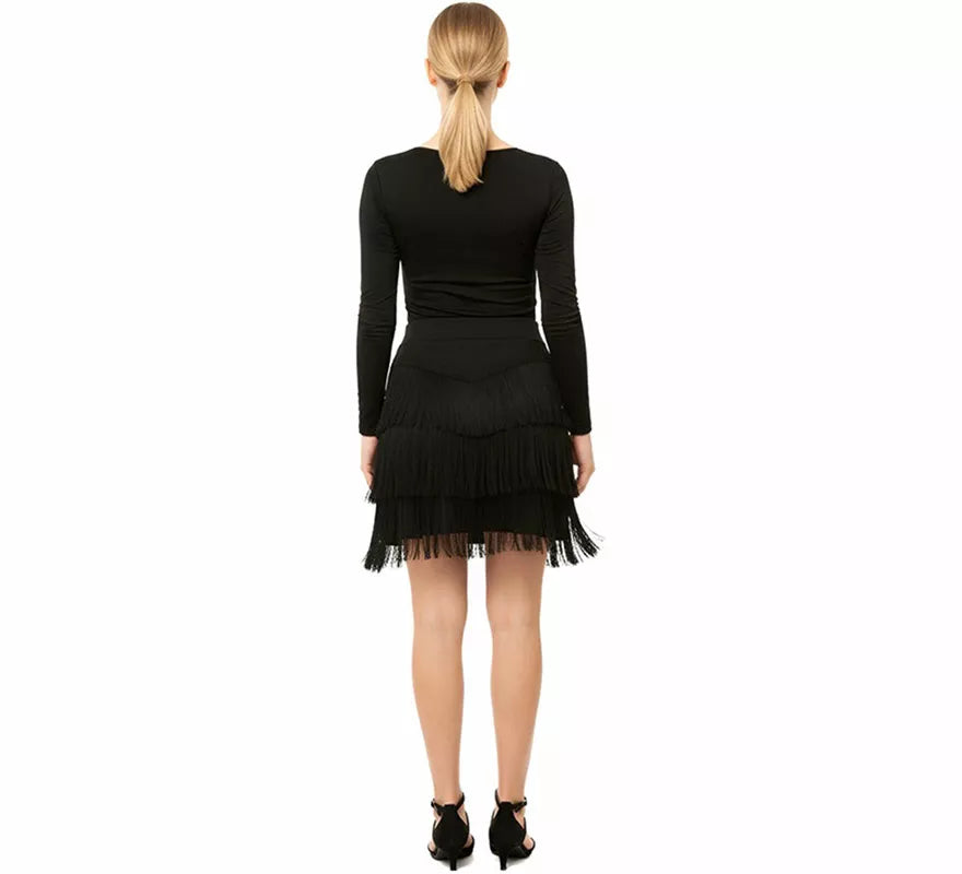 Translation missing: en.Falda Charlestón negra con Flecos para mujer