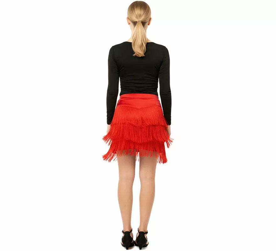 Translation missing: en.Falda Charlestón roja con Flecos para mujer