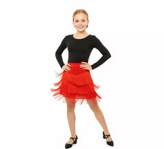 Red Charleston Skirt with Fringes for girl
