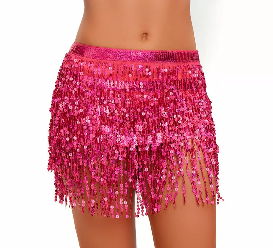 Falda con Lentejuelas y Flecos en varios colores para mujer