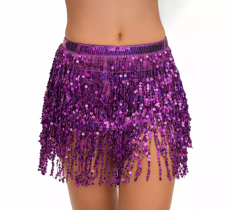 Translation missing: en.Falda con Lentejuelas y Flecos en varios colores para mujer