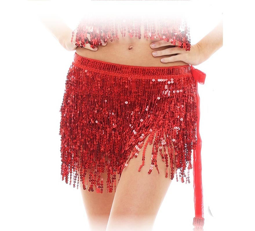 Falda de Flecos con Lentejuelas Adulto en varios colores