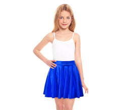 Saia voadora azul metalizada para menina